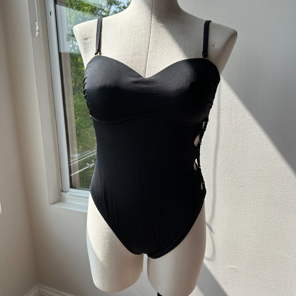 Kenneth Cole Medium Solid Black Side Loop Bandeau… - image 5